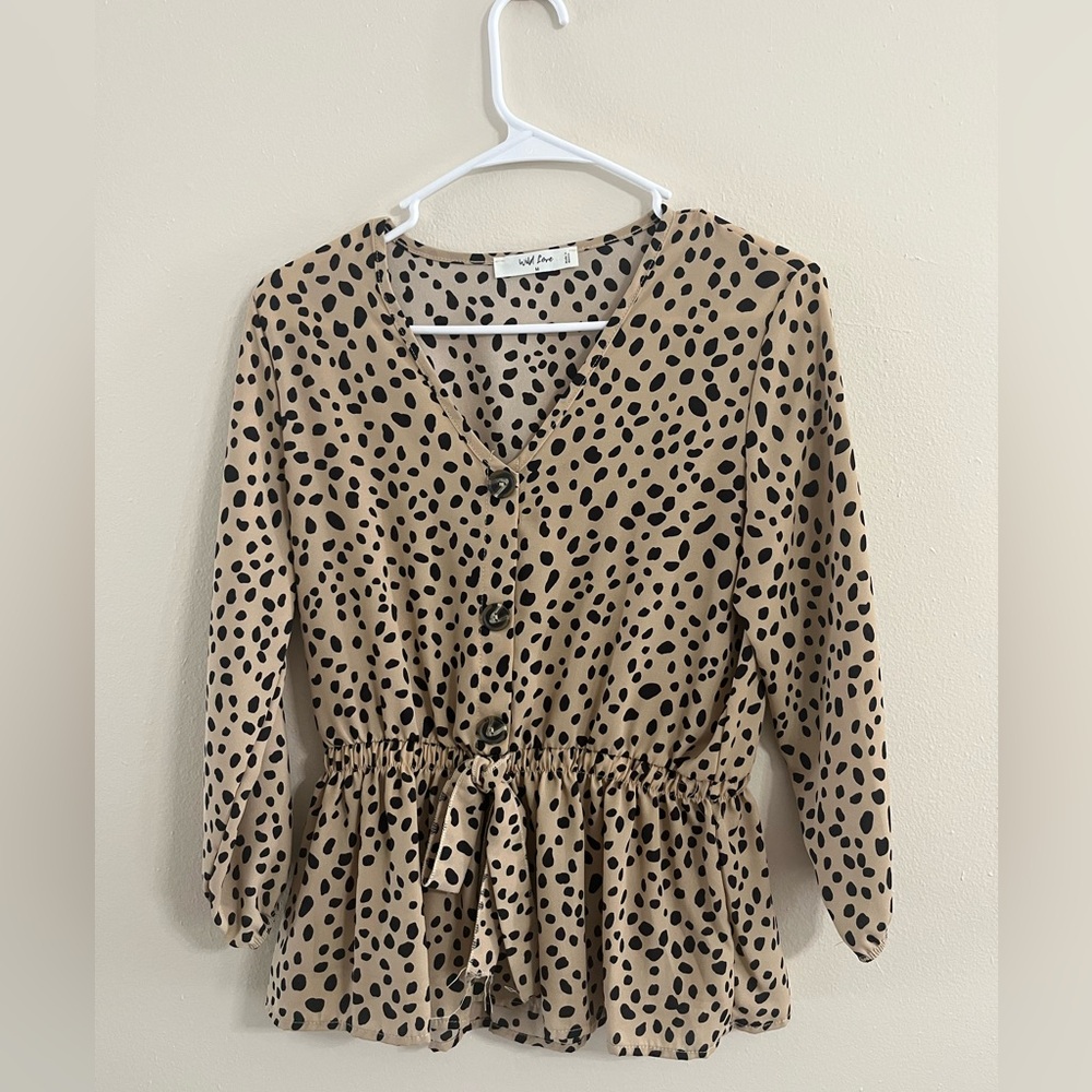 Wild Fable Leopard Print Button-Up Blouse